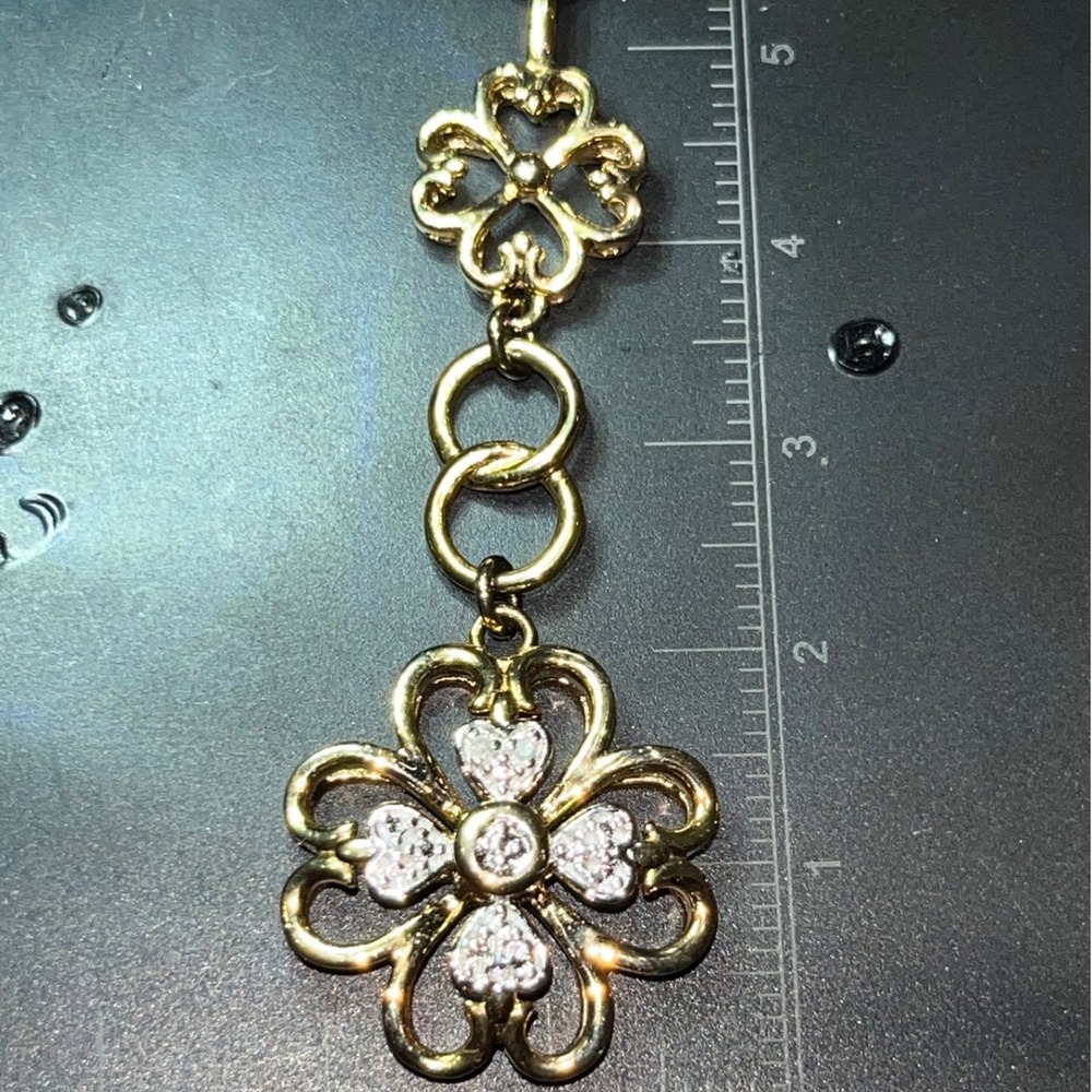 Girl Scout Clover 925 Sterling Silver Gold Finished Clover Necklace Pendant‎
